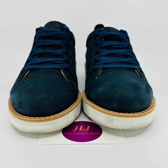 Samuel Hubbard Women's Wanderer Navy Blue Leather Sneakers W1310 Size 8.5 - Picture 2 of 11